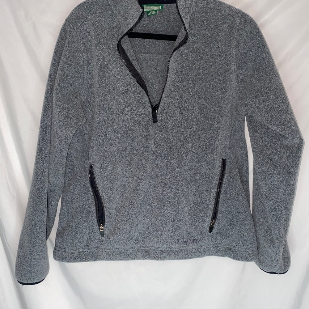 LL Bean gray fleece pullover
